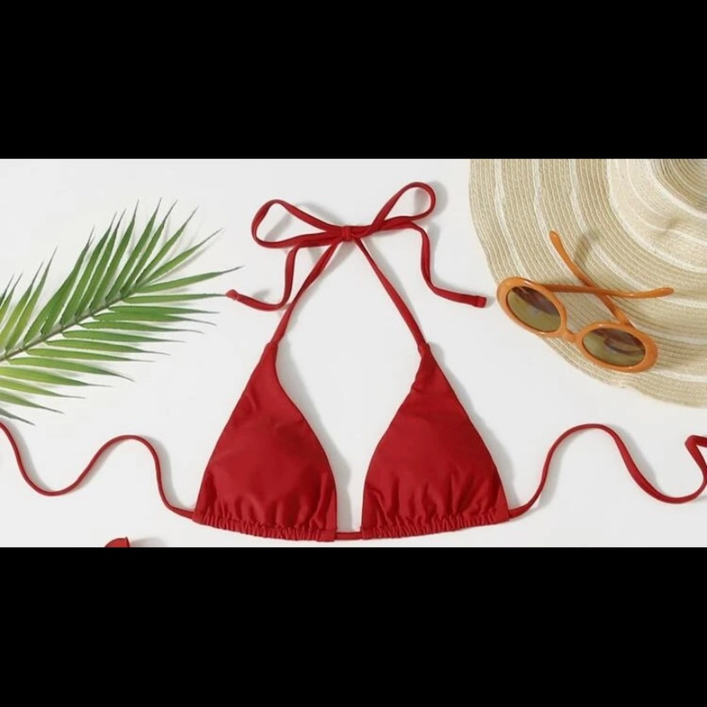 Triangle Tie Side Bikini Swimsuit Top